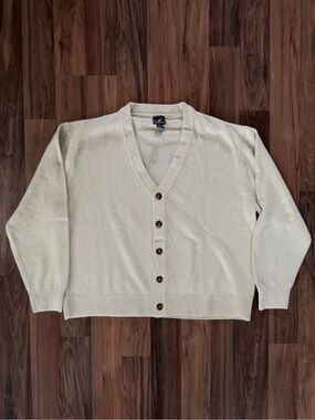 H&M Cream V-Neck Button Cardigan Sweater
